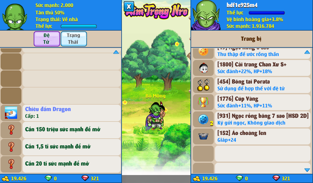 Nick Ngọc Rồng Online VIP giá rẻ, NickDaoQuan.Com, Shop Nick Ngọc Rồng