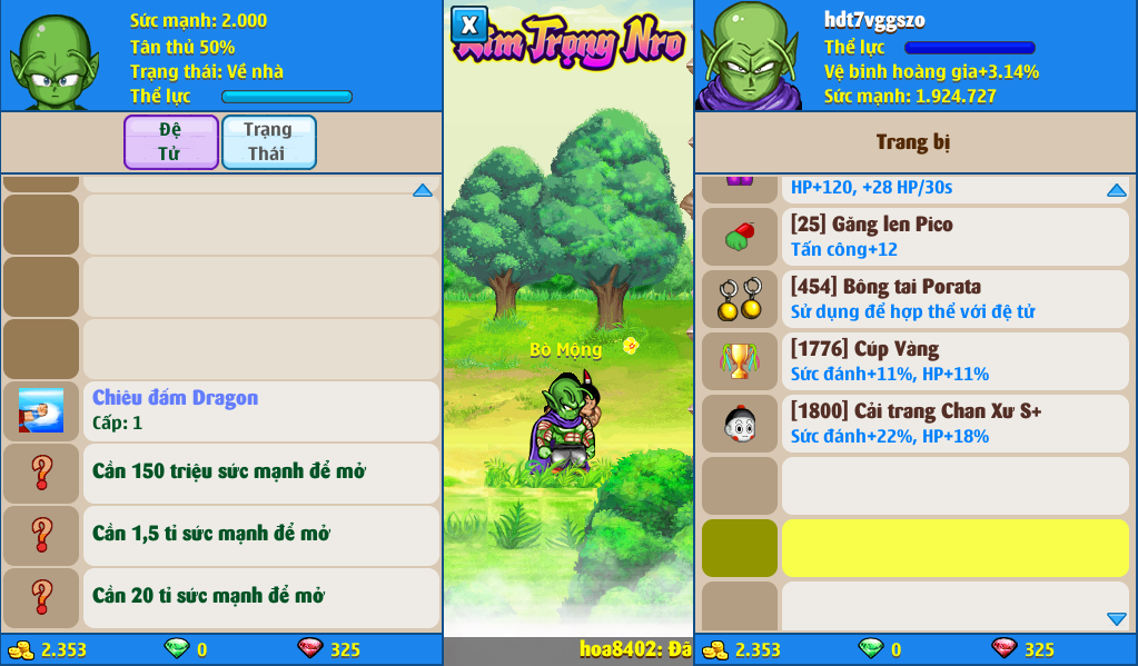 Nick Ngọc Rồng Online VIP giá rẻ, NickDaoQuan.Com, Shop Nick Ngọc Rồng