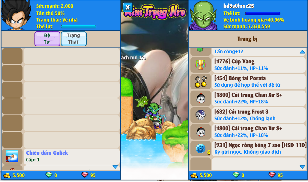 Nick Ngọc Rồng Online VIP giá rẻ, NickDaoQuan.Com, Shop Nick Ngọc Rồng