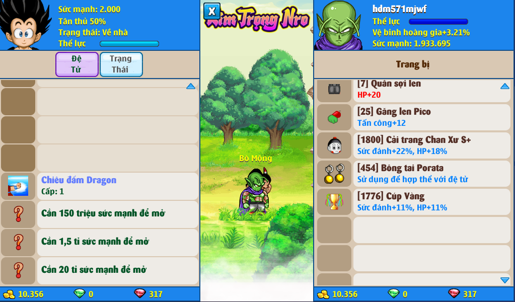 Nick Ngọc Rồng Online VIP giá rẻ, NickDaoQuan.Com, Shop Nick Ngọc Rồng