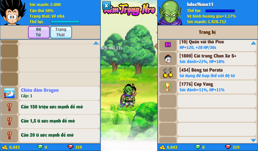 Nick Ngọc Rồng Online VIP giá rẻ, NickDaoQuan.Com, Shop Nick Ngọc Rồng