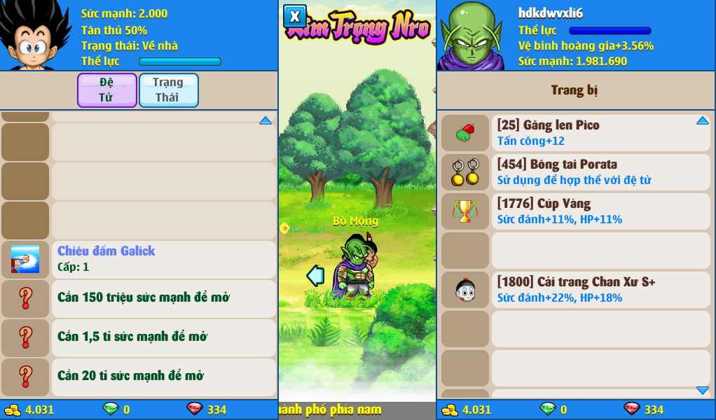 Nick Ngọc Rồng Online VIP giá rẻ, NickDaoQuan.Com, Shop Nick Ngọc Rồng