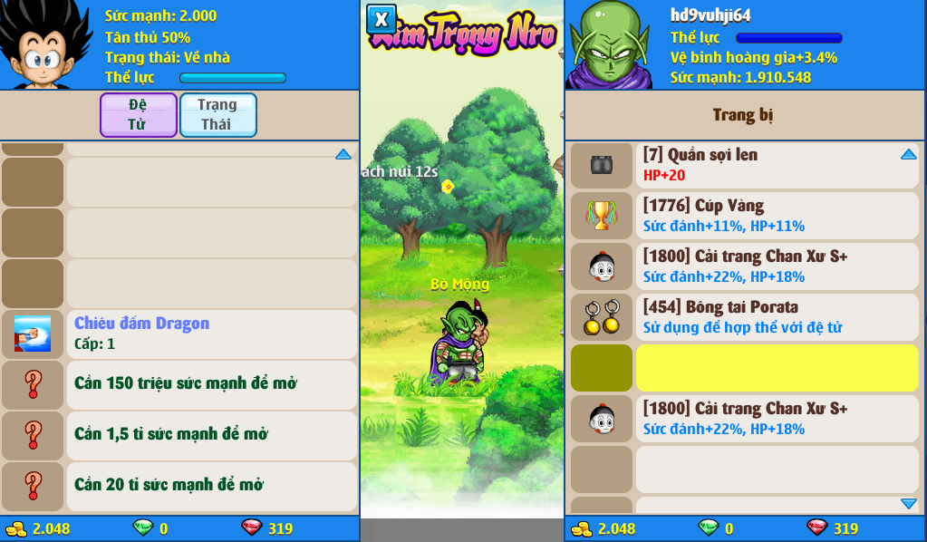 Nick Ngọc Rồng Online VIP giá rẻ, NickDaoQuan.Com, Shop Nick Ngọc Rồng