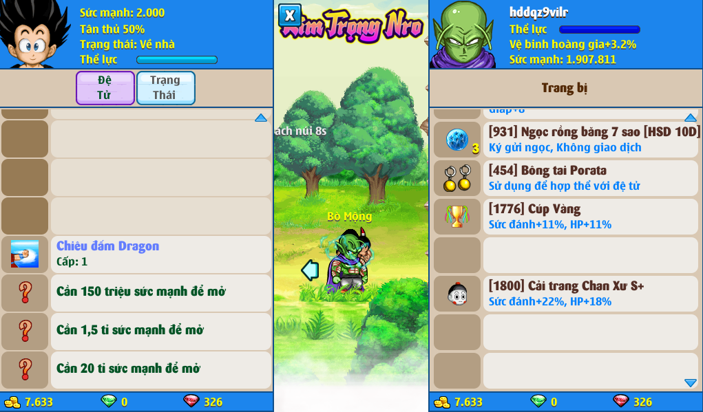 Nick Ngọc Rồng Online VIP giá rẻ, NickDaoQuan.Com, Shop Nick Ngọc Rồng
