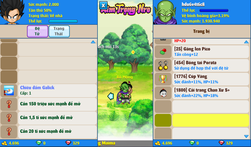 Nick Ngọc Rồng Online VIP giá rẻ, NickDaoQuan.Com, Shop Nick Ngọc Rồng