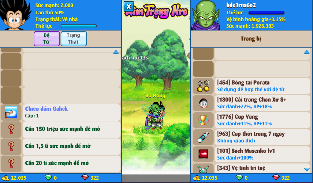 Nick Ngọc Rồng Online VIP giá rẻ, NickDaoQuan.Com, Shop Nick Ngọc Rồng