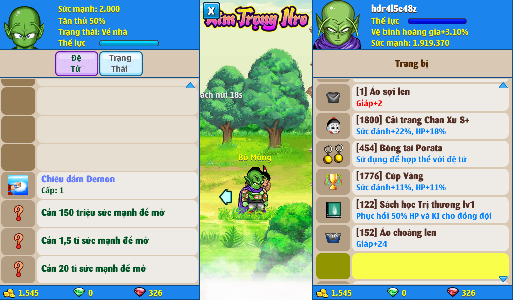 Nick Ngọc Rồng Online VIP giá rẻ, NickDaoQuan.Com, Shop Nick Ngọc Rồng