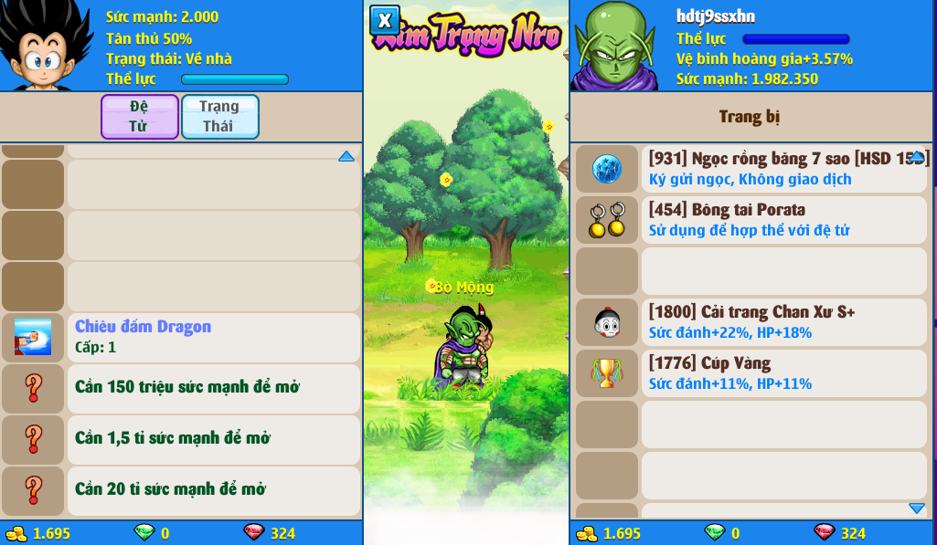 Nick Ngọc Rồng Online VIP giá rẻ, NickDaoQuan.Com, Shop Nick Ngọc Rồng
