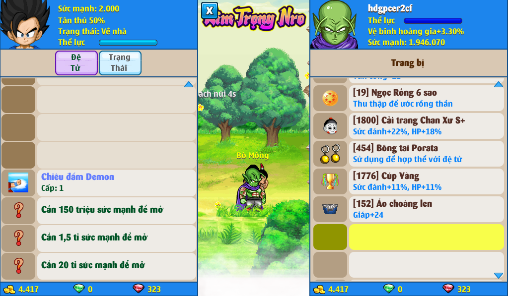 Nick Ngọc Rồng Online VIP giá rẻ, NickDaoQuan.Com, Shop Nick Ngọc Rồng