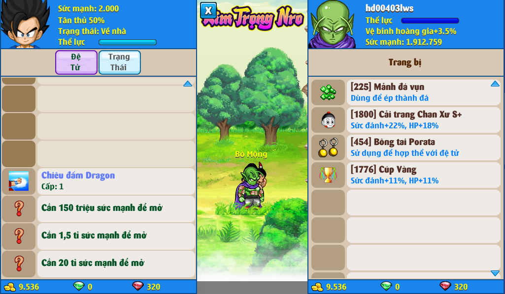 Nick Ngọc Rồng Online VIP giá rẻ, NickDaoQuan.Com, Shop Nick Ngọc Rồng