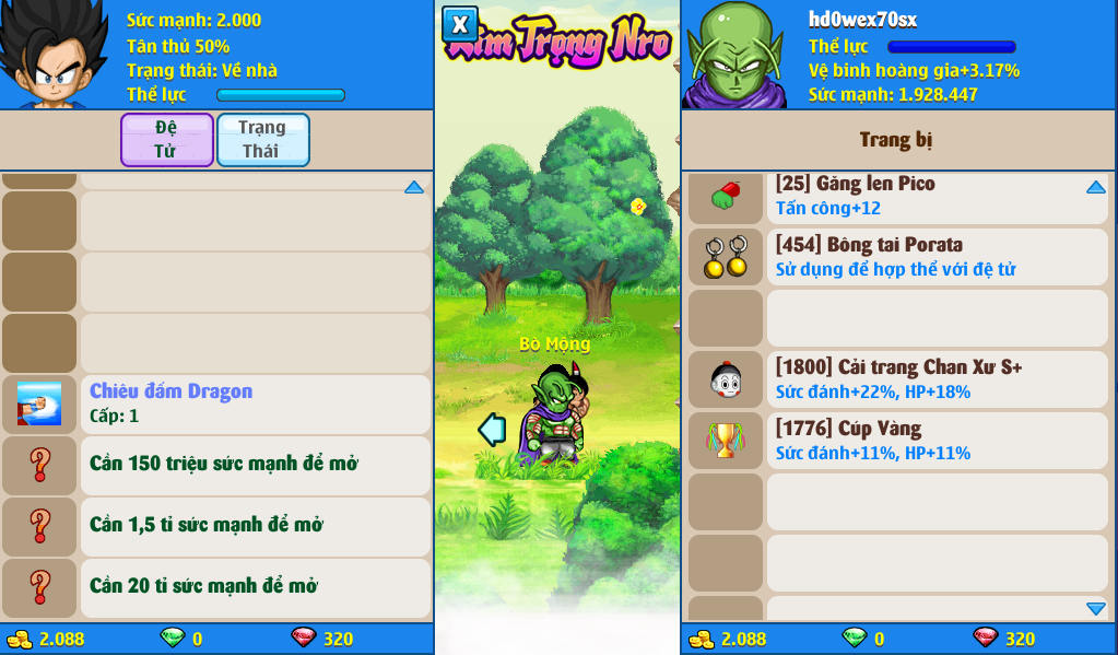 Nick Ngọc Rồng Online VIP giá rẻ, NickDaoQuan.Com, Shop Nick Ngọc Rồng