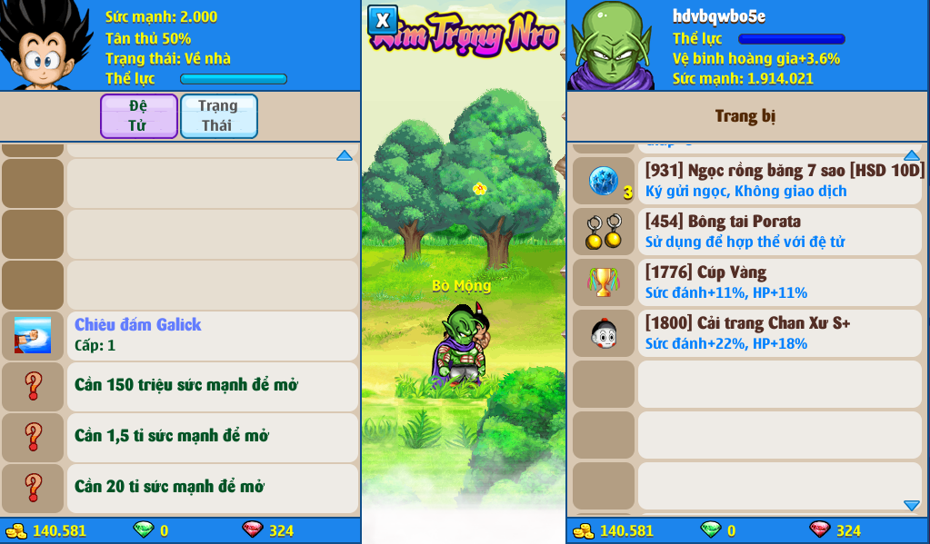 Nick Ngọc Rồng Online VIP giá rẻ, NickDaoQuan.Com, Shop Nick Ngọc Rồng