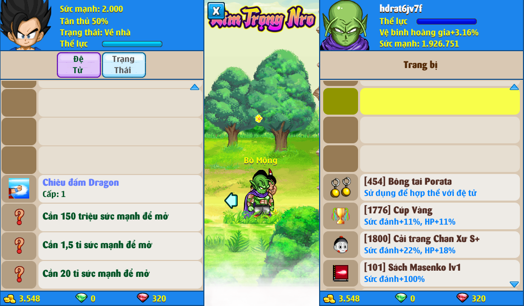 Nick Ngọc Rồng Online VIP giá rẻ, NickDaoQuan.Com, Shop Nick Ngọc Rồng