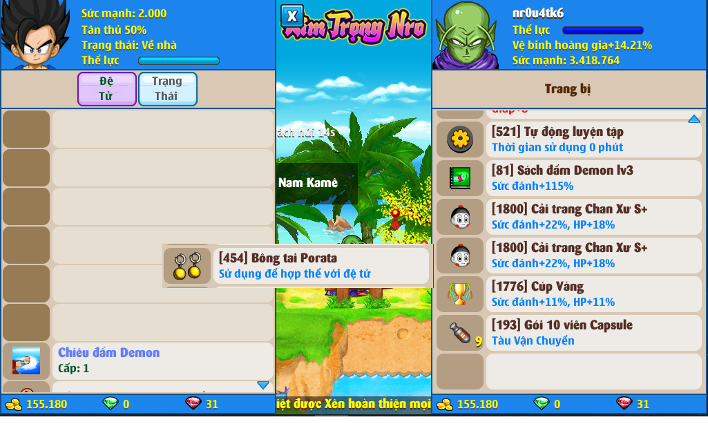 Nick Ngọc Rồng Online VIP giá rẻ, NickDaoQuan.Com, Shop Nick Ngọc Rồng