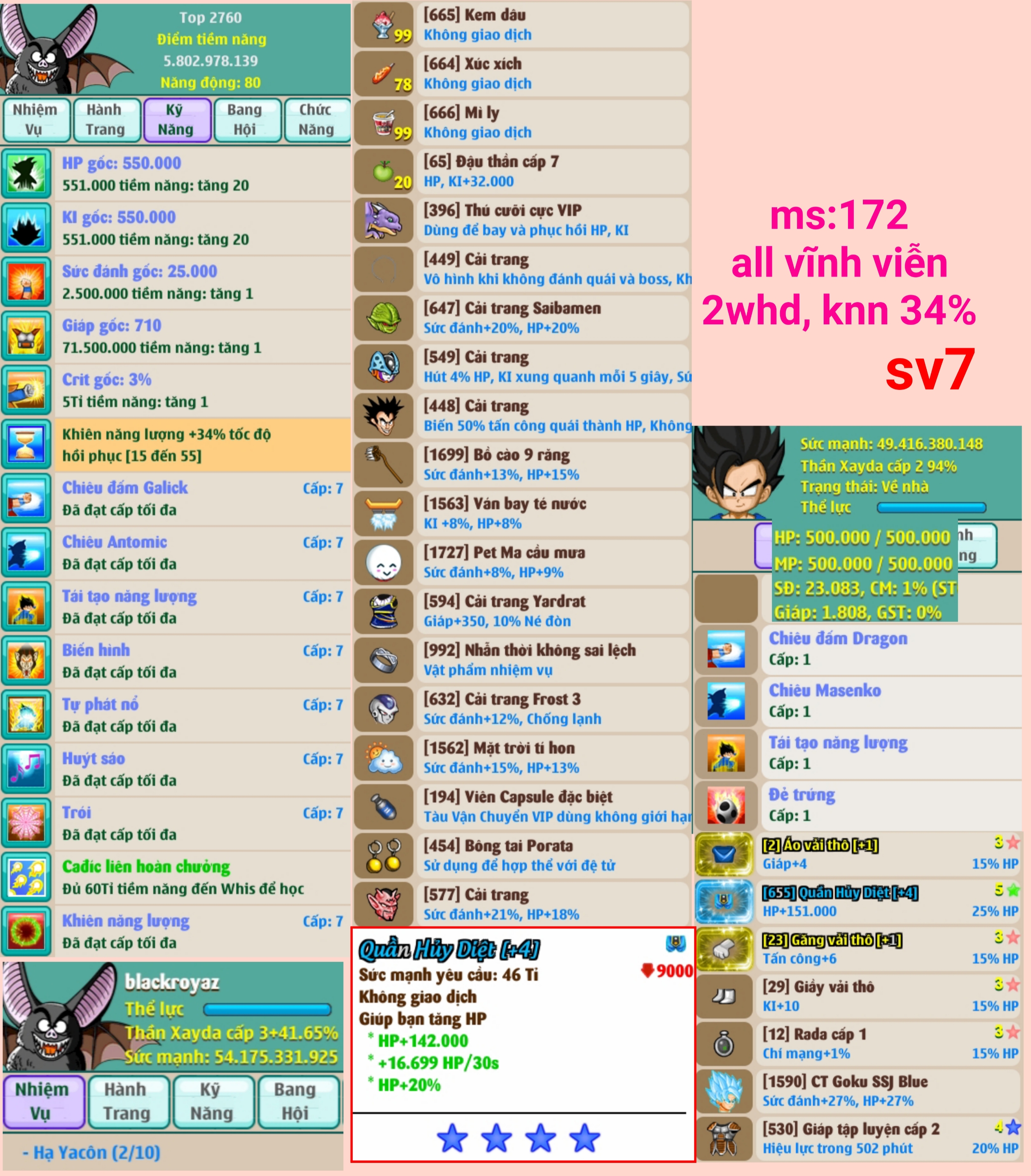 Nick Ngọc Rồng Online VIP giá rẻ, NickDaoQuan.Com, Shop Nick Ngọc Rồng