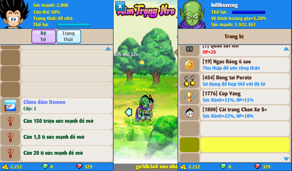 Nick Ngọc Rồng Online VIP giá rẻ, NickDaoQuan.Com, Shop Nick Ngọc Rồng