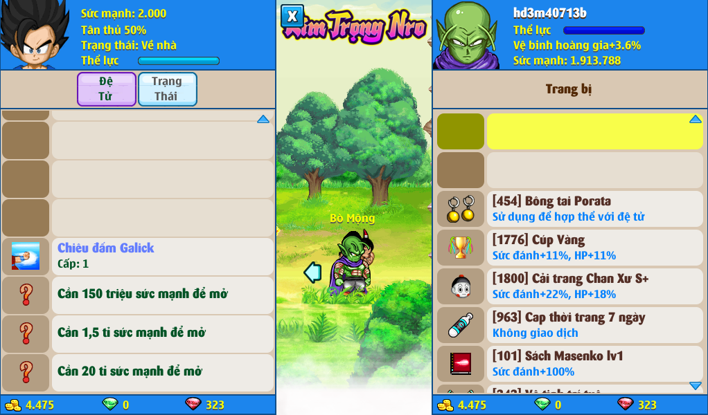Nick Ngọc Rồng Online VIP giá rẻ, NickDaoQuan.Com, Shop Nick Ngọc Rồng